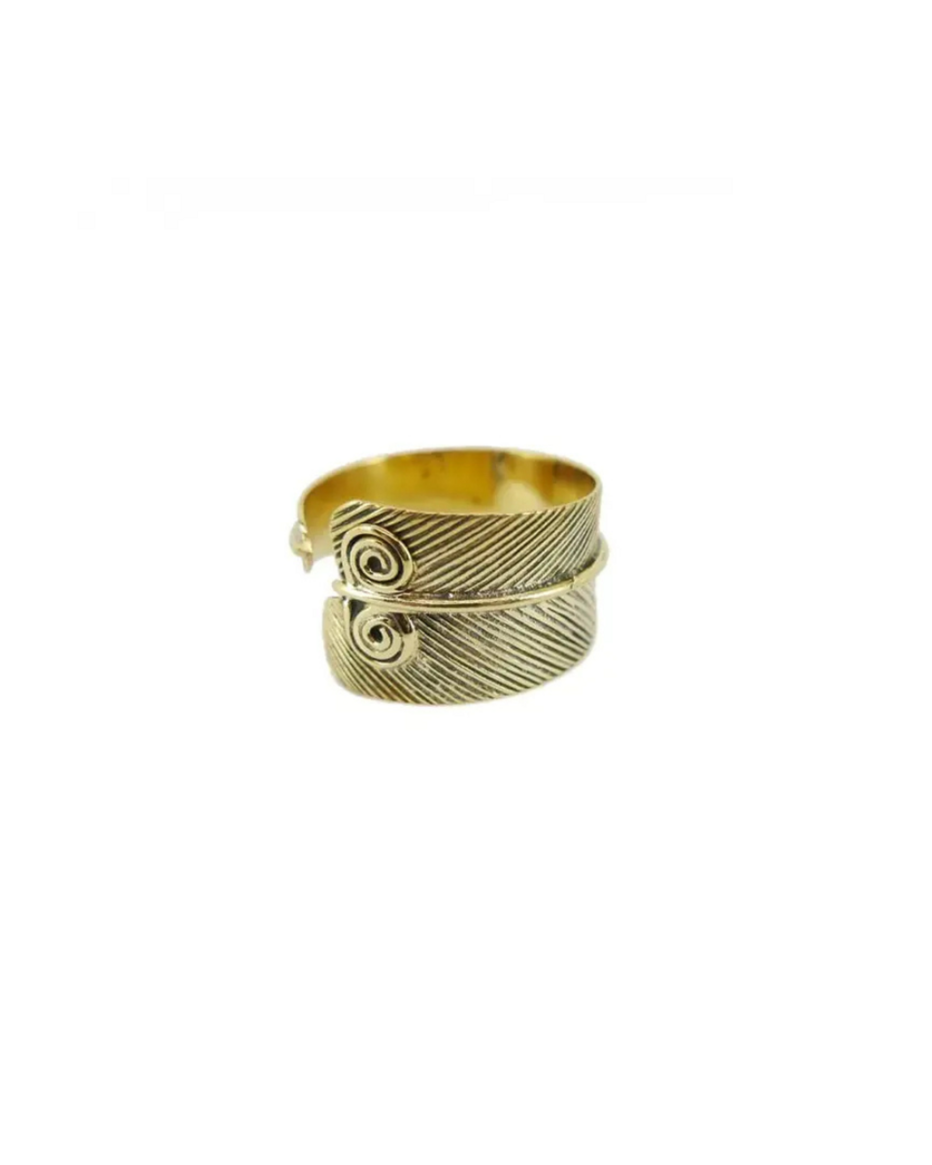 ANILLO AJUSTABLE DE PLUMAS BRONCE - 1