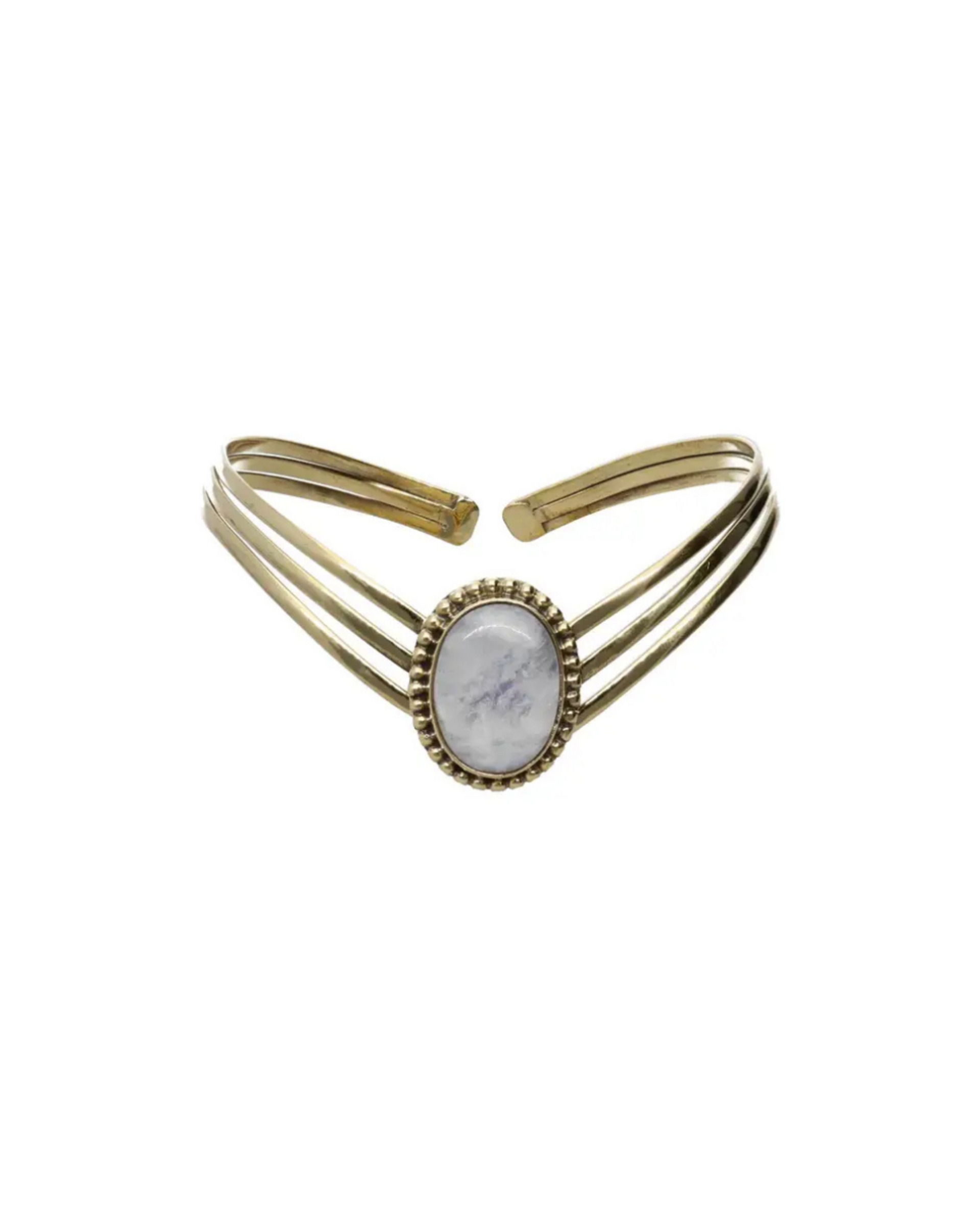 PULSERA DE BRONCE CON PIEDRA LUNAR - 1