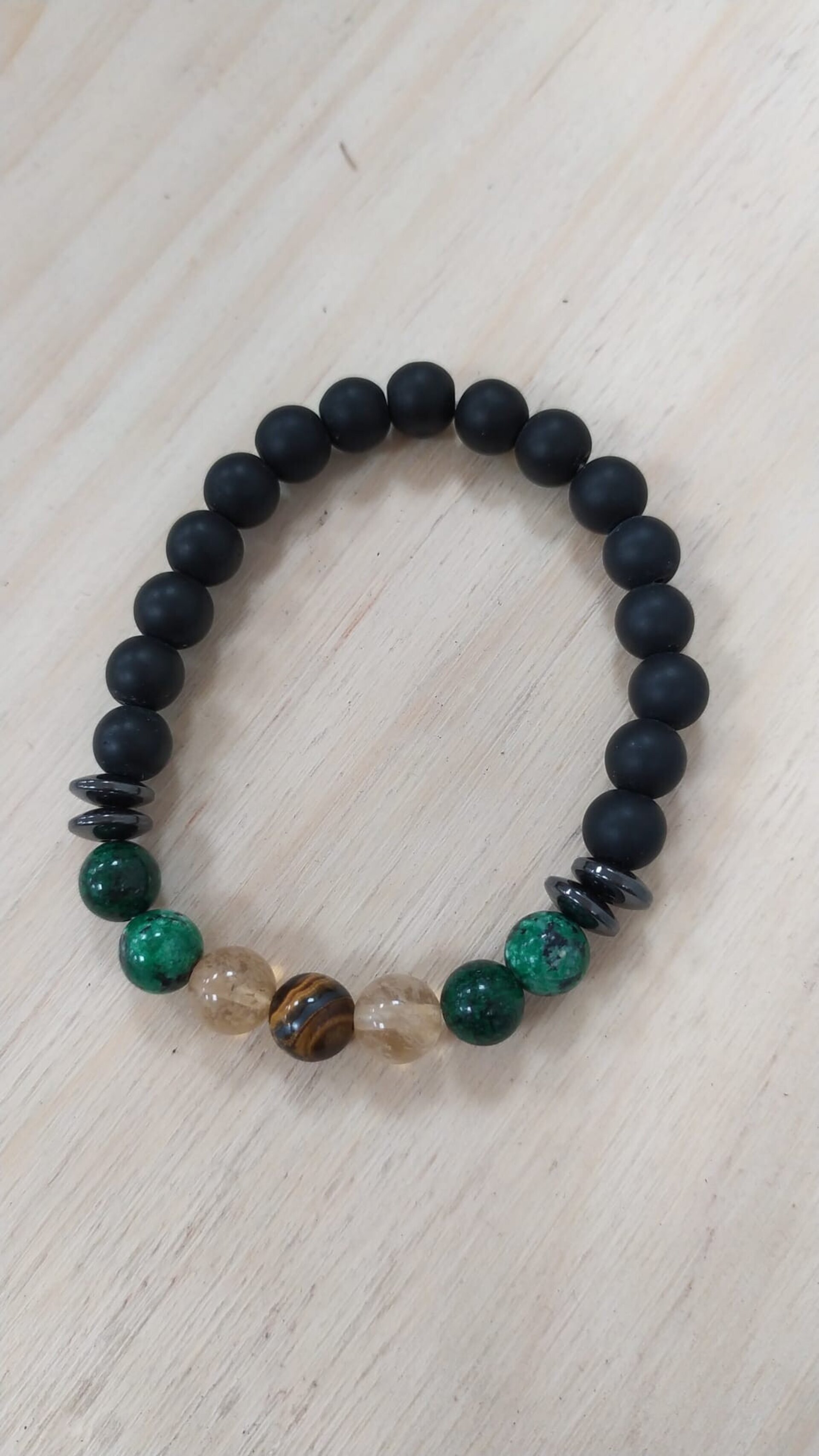 PULSERA MALAQUITA Y OJO DE TIGRE - 1